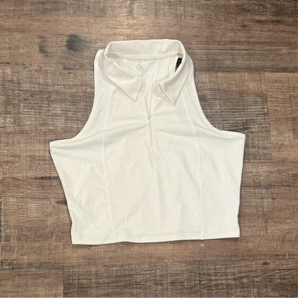 Old Navy Cropped Collared Athletic Top - White